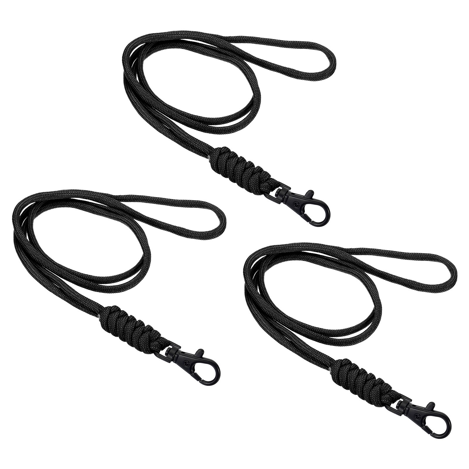 Lanyard neck, 3 pcs long strap lanyard badge, black