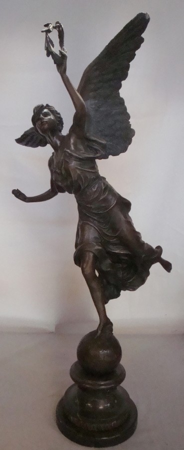 Art Deco Style Statue Sculpture Winged Victory Art Nouveau Style Bronze
