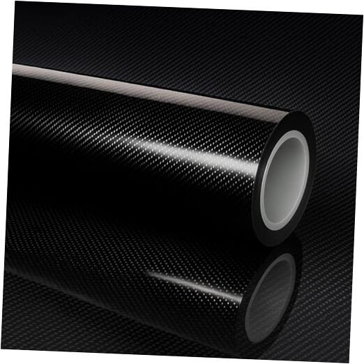  7D Super Glossy Black Carbon Fiber Vinyl Wrap - Anti 2FT x 5FT 7D Black