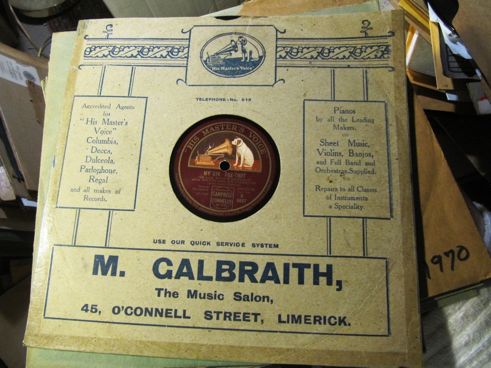 BROADWAY MELODY 1929 Movie JACK HYLTON Or WEDDING OF THE PAINTED DOLL My Sin HMV