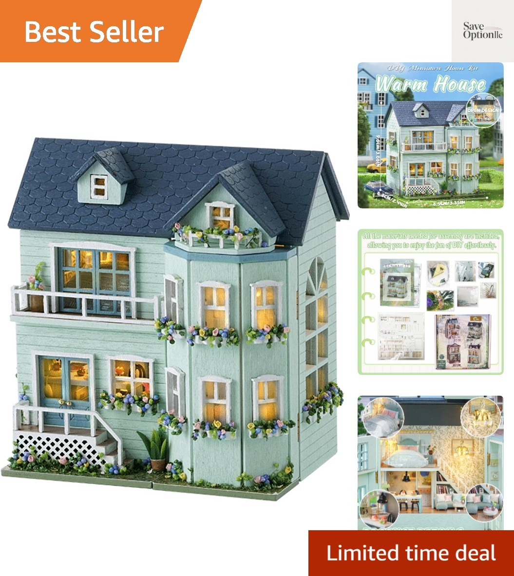 Dollhouse Miniature DIY House Kit Creative Room with Furniture for Romantic V...