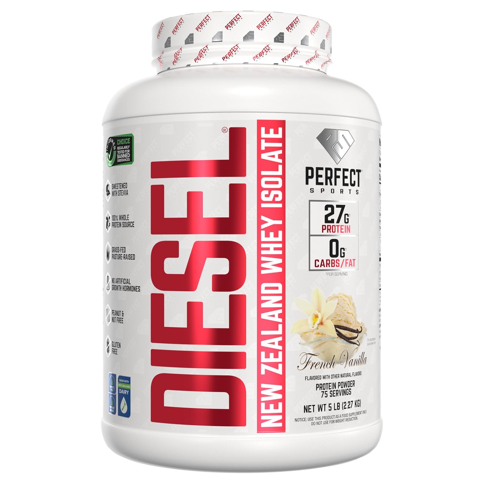PERFECT SPORTS Diesel 100% New Zealand Whey Protein Isolate | Stevia Sweetene...