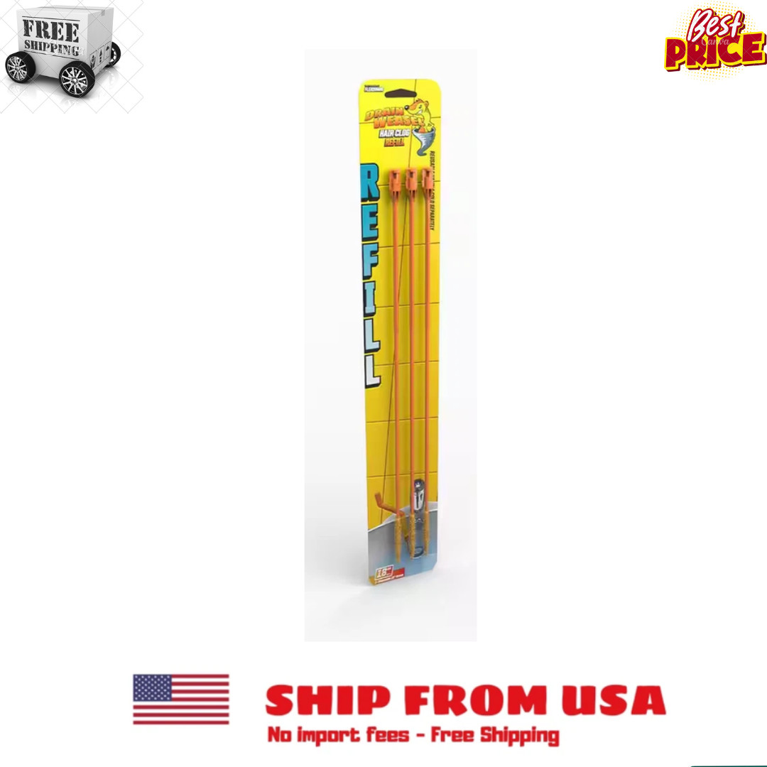 Drain Weasel 3-pack Refill For Drain Cleaning | Flexisnake Clog Hair Tool Corp
