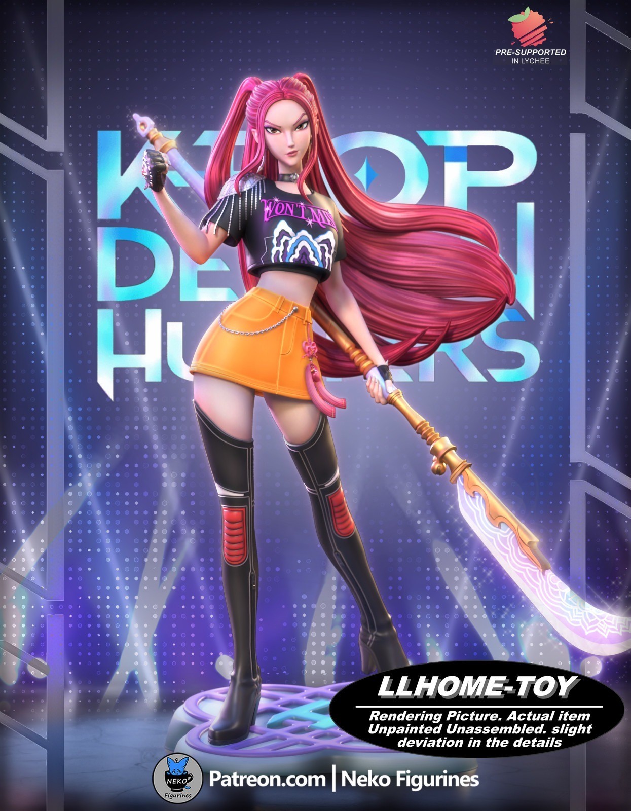 1/6 K-pop cool girl Resin 3d Print Model Garage kit Unpainted statue Figure