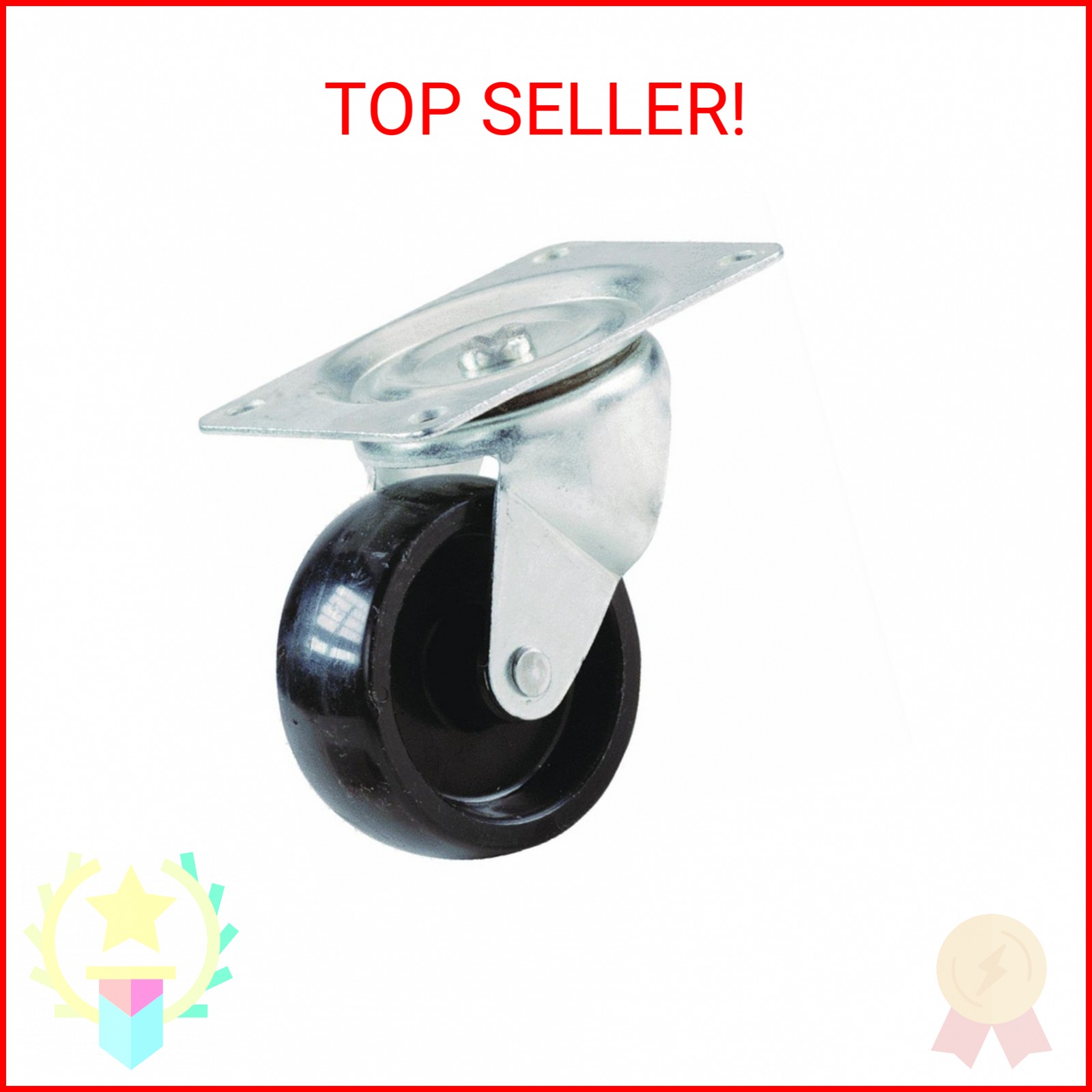 Poly Wheel Swivel Plate Caster Size: 2"