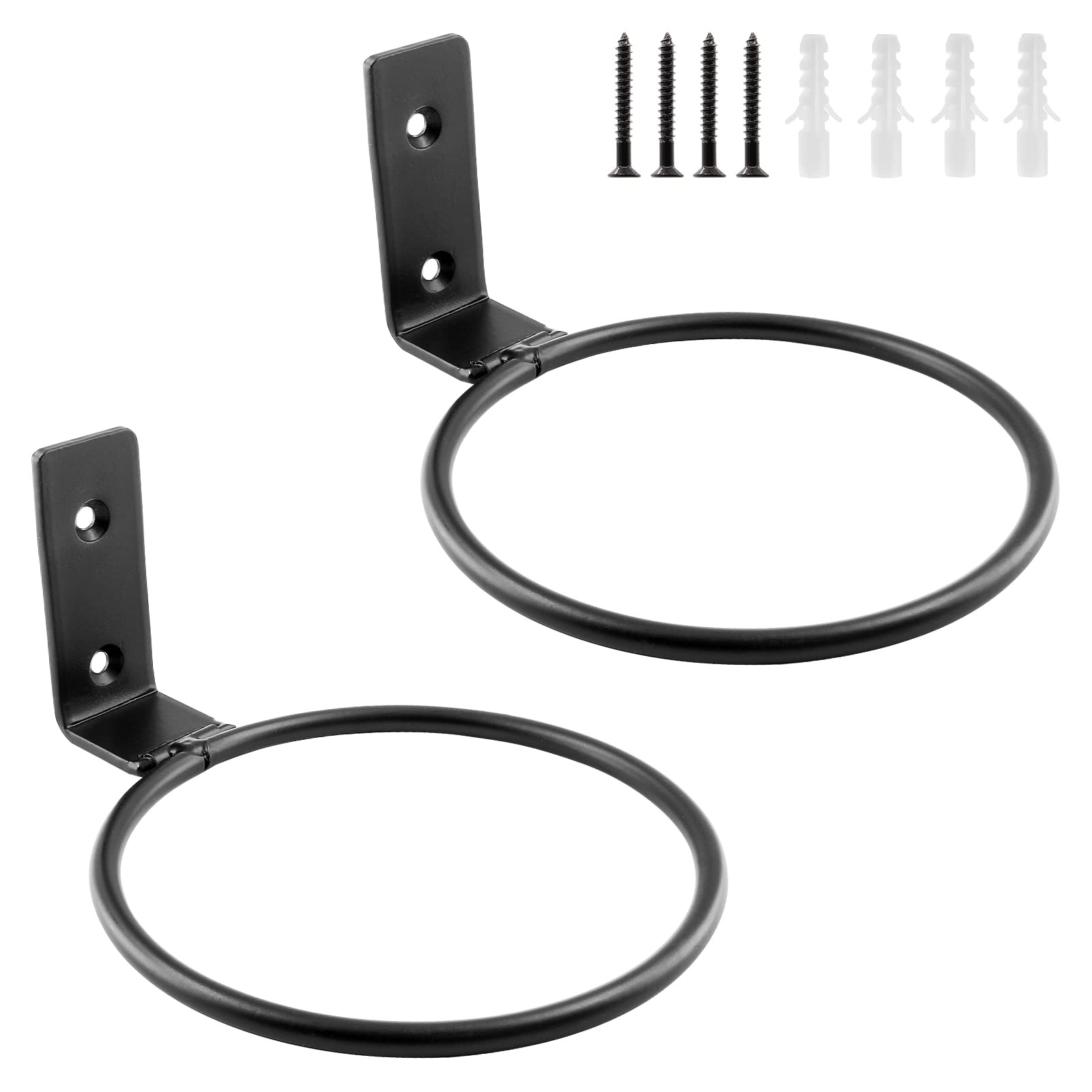 Jiozermi 2 Pack 6 inch Flower Pot Holder Ring, 6", Black 