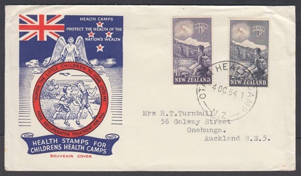 NEW ZEALAND 1954 HEALTH ILLUSTRATED FDC – Jones #H54.1BC (ID:16/D45685)