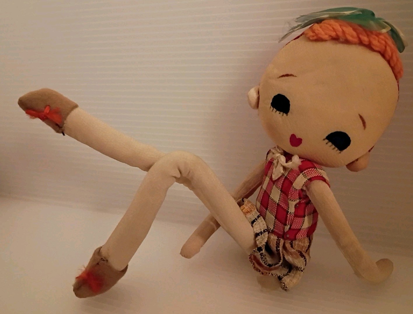 Vintage Poseable 10" Doll Japan Big Eyes Hand Painted Face! HTF 60'S *NEEDS TLC!