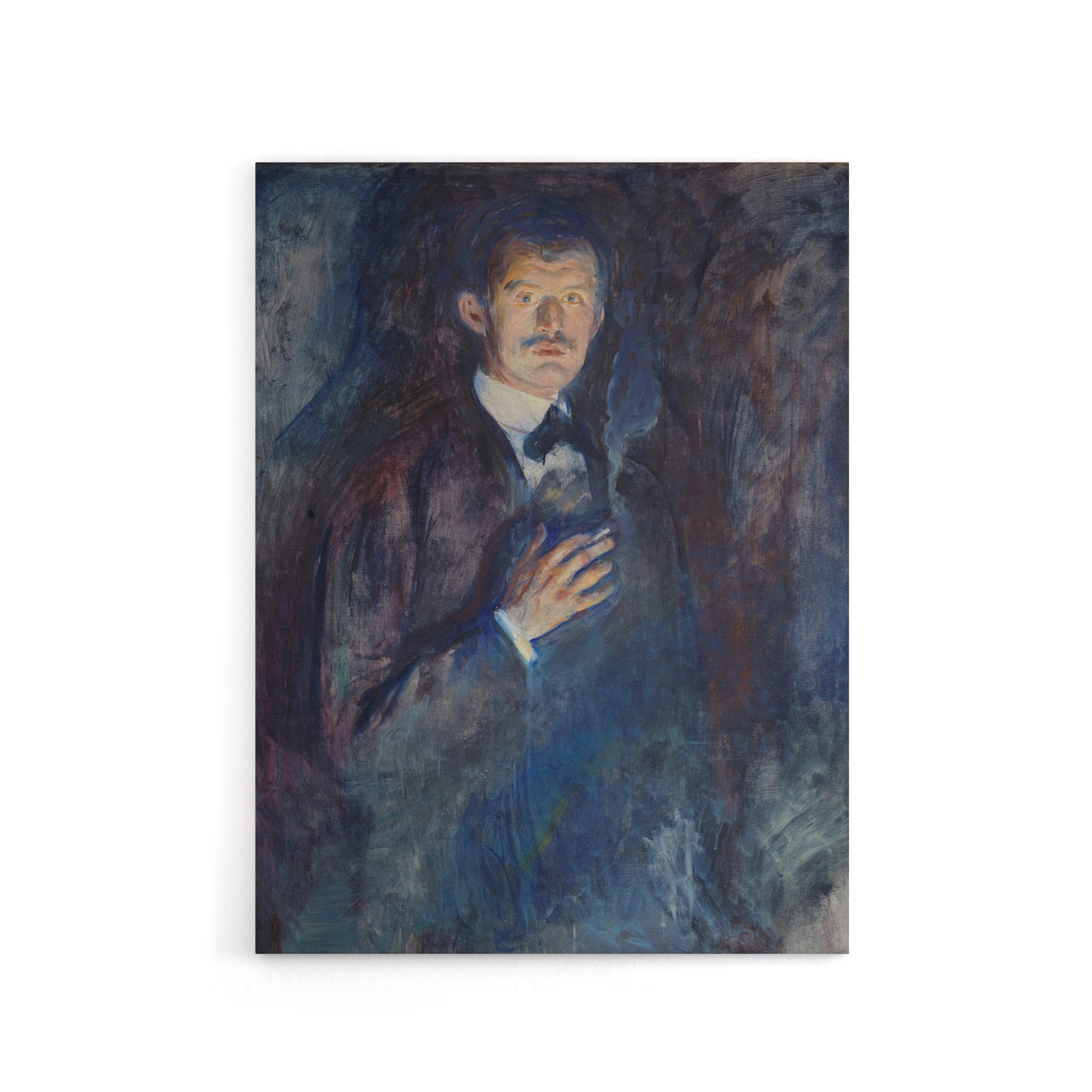 Self Portrait with Cigarette Munch Vintage Canvas Wall Art Print