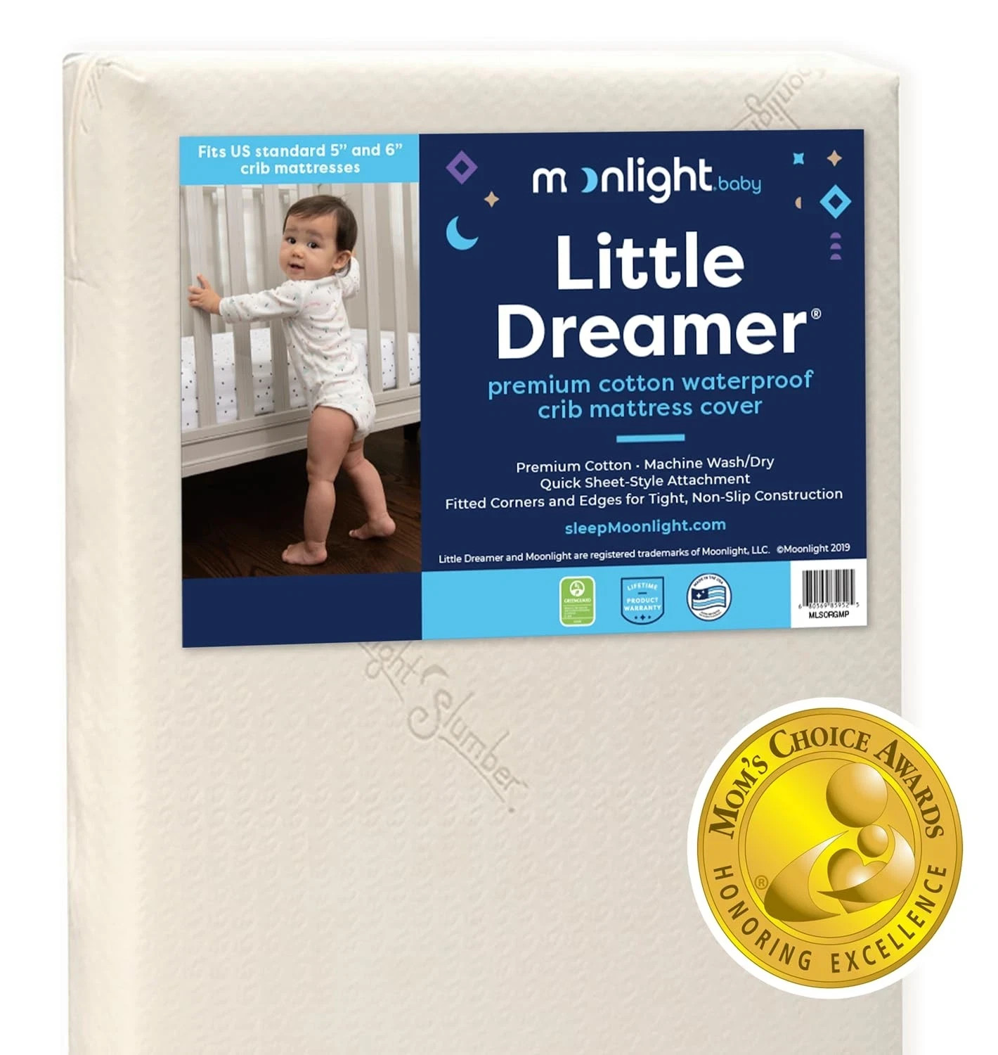 Moonlight Slumber Little Dreamer Crib Mattress 53x28 Inch (Pack of 1), Ecru 