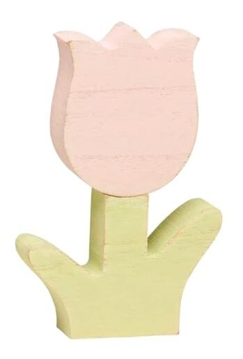 Collins 5" Pastel Pink and Green Tulip - Pastel Home Decor - Spring Decoration 