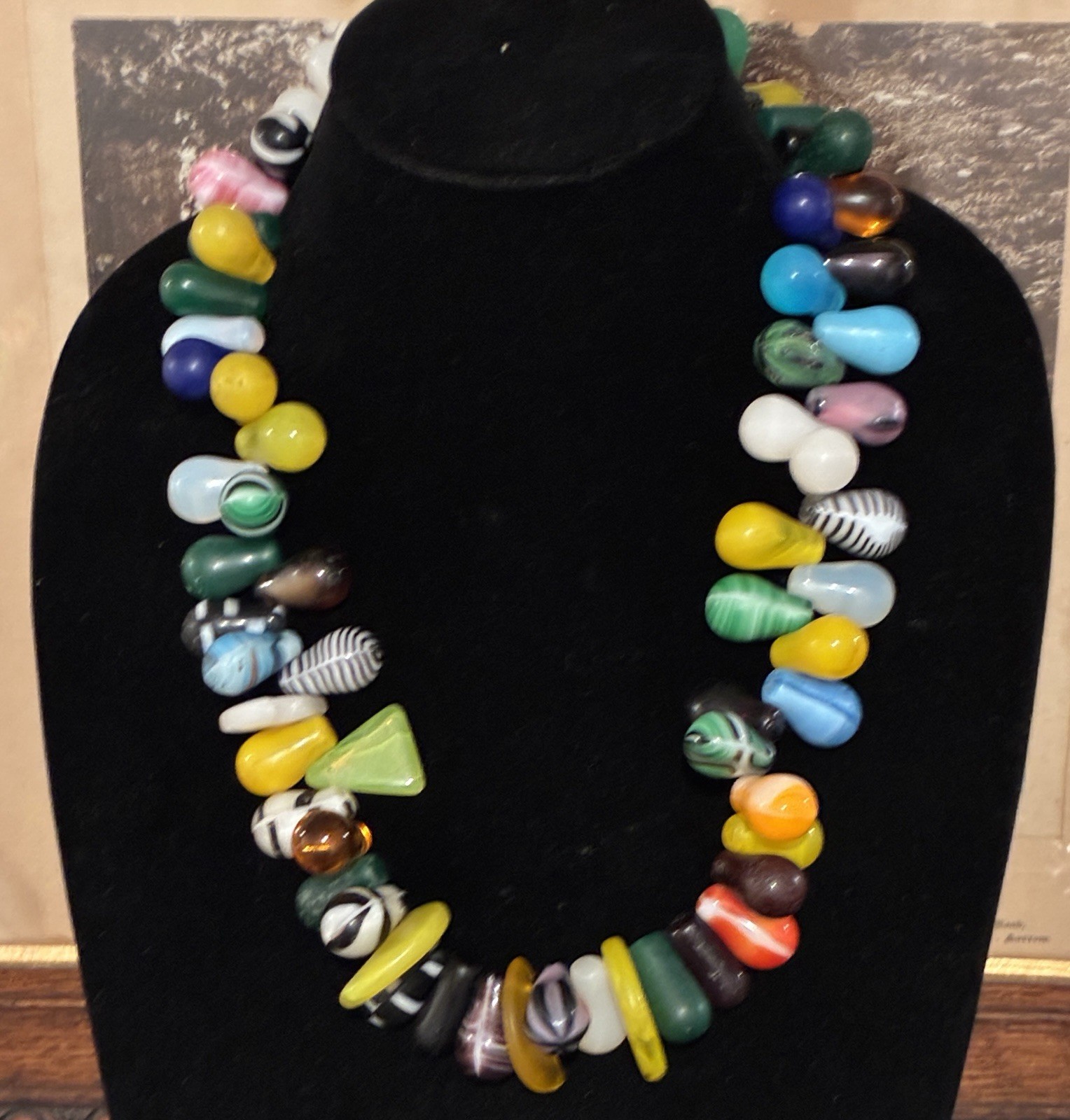 Antique Czech BOHEMIA Large Trade Bead "Mali Wedding Bead" NECKLACE