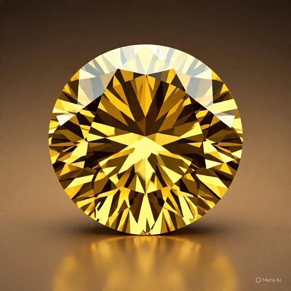 Natural Yellow Lab Grown Diamond 3Ct Round Shape VVS1 Clarity Certified o037