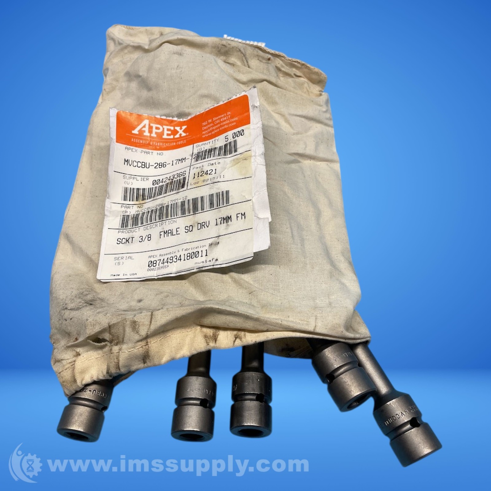 APEX MVCCBU-286-17MM 17mm 6-Point Magnetic Socket FNOB