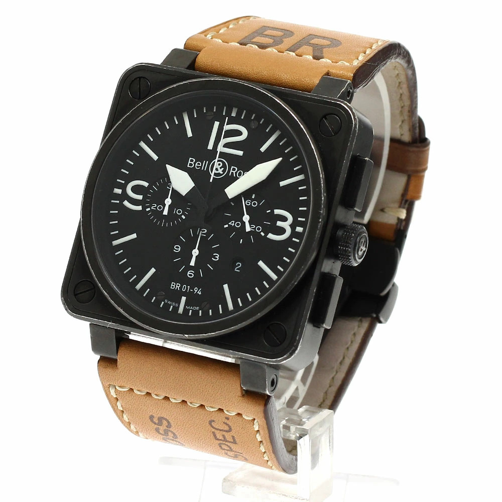 Bell & Ross BR01-94 Chronograph Automatic Black PVD Date 46mm Aviation Watch