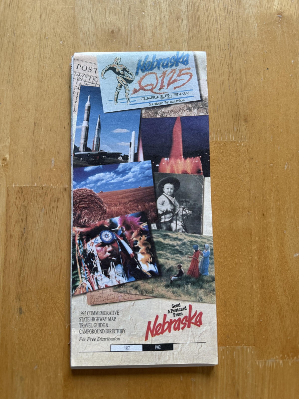 Vintage 1992 Nebraska 125th State Highway Map Travel Guide Campground Directory