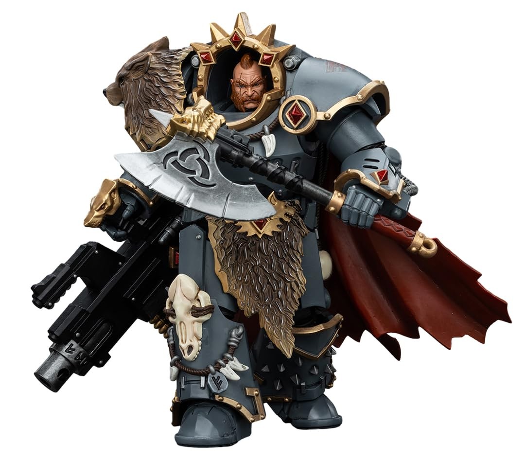 JOYTOY1/18 Warhammer 40,000 Action Figure Space Wolves Hvarl RedBlade Collect...
