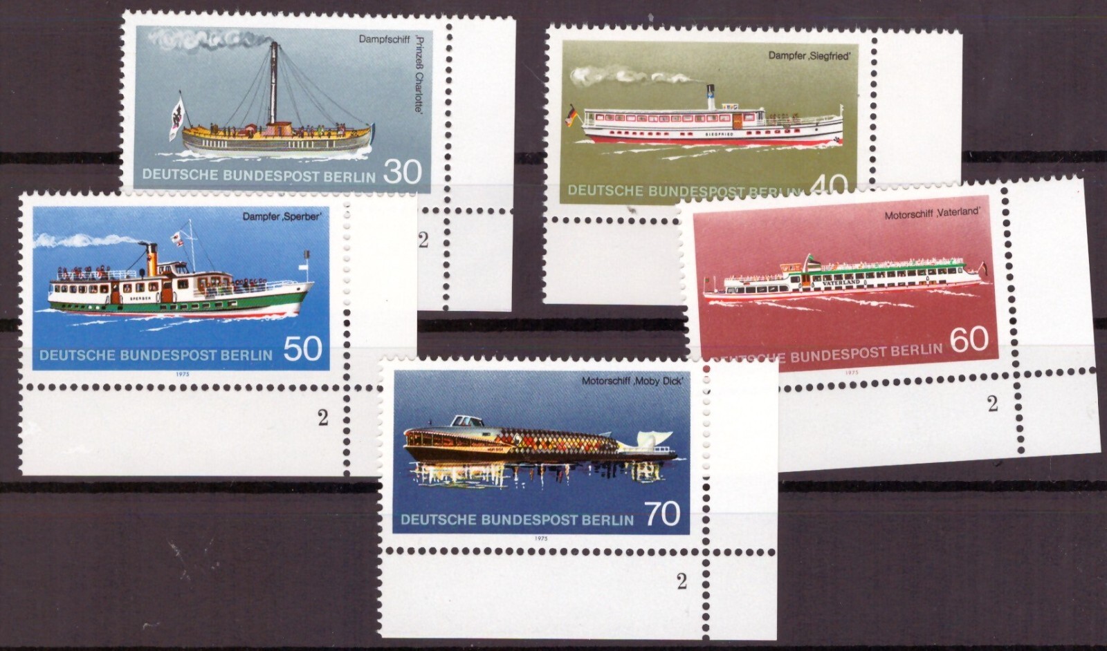 Berlin MiNr 483 - 487 mint ** Form number 2 corner 4 unfolded