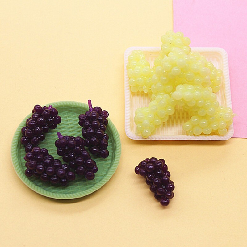 6PC Dollhouse Miniature 1/12 Scale Grapes Strings Dining Room Fruit Kitchen Food