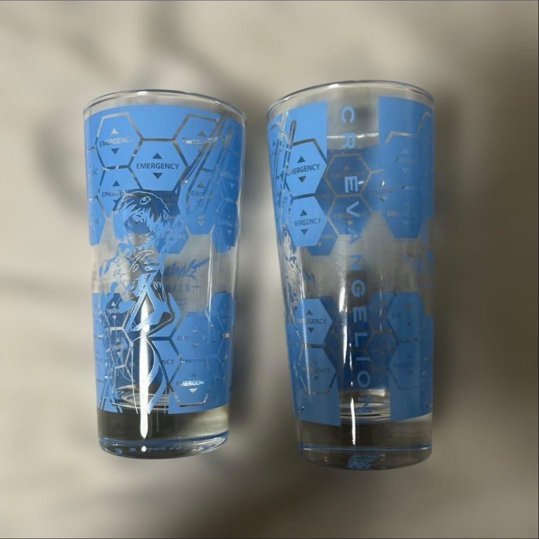 Neon Genesis Evangelion Rei Ayanami Glass Set of 2 Official Anime Collectible