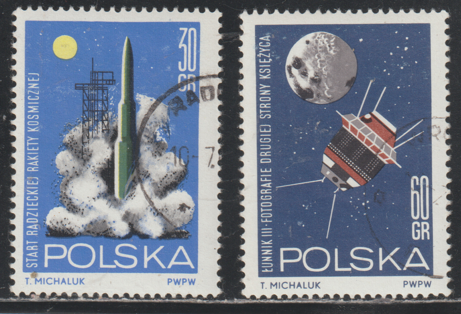 Poland 1964 SC# 1292, 1294 - Issued to publicize space research - Used Lot # 41