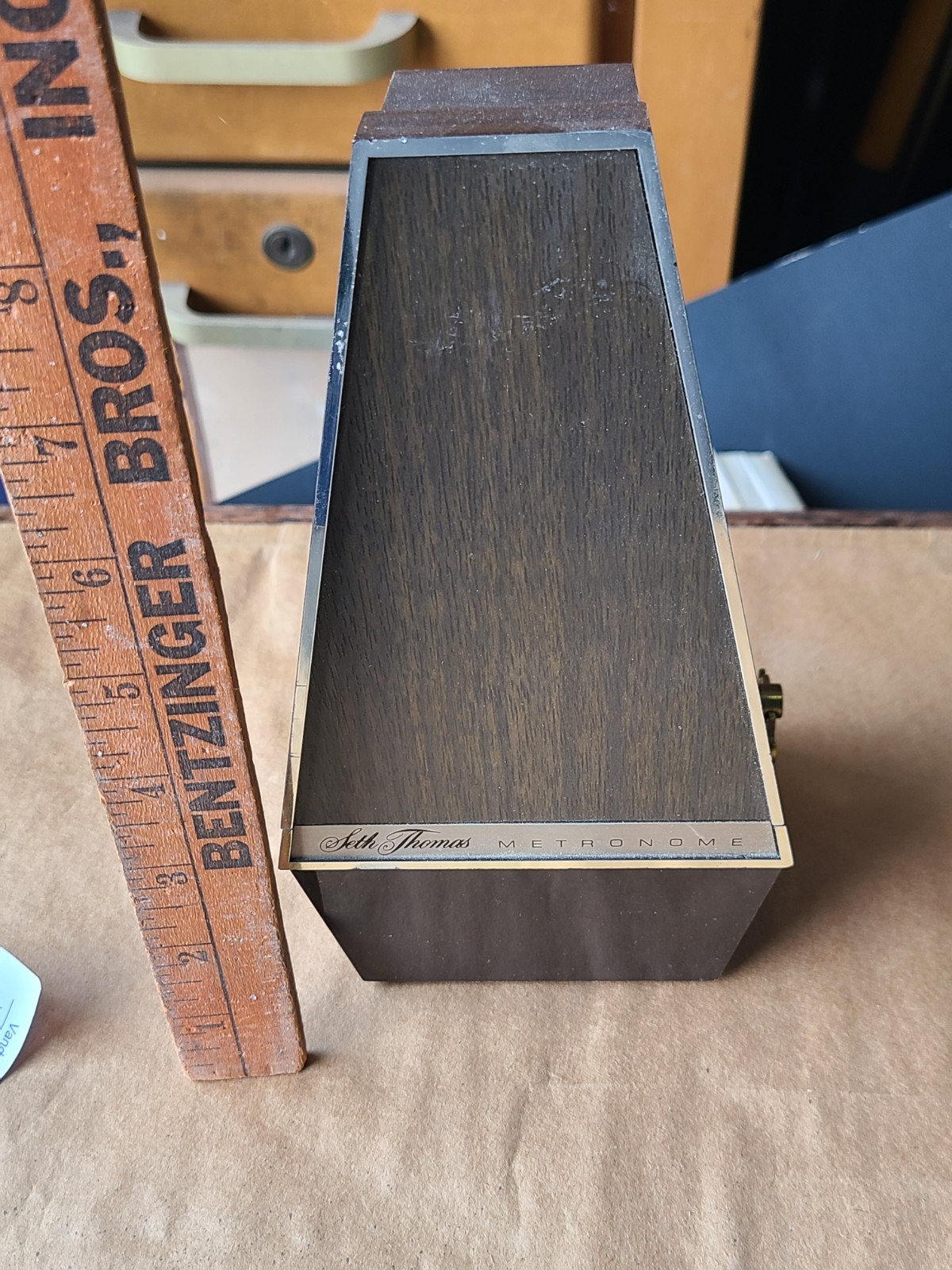 Vintage Seth Thomas Wind Up Metronome De Maelzel