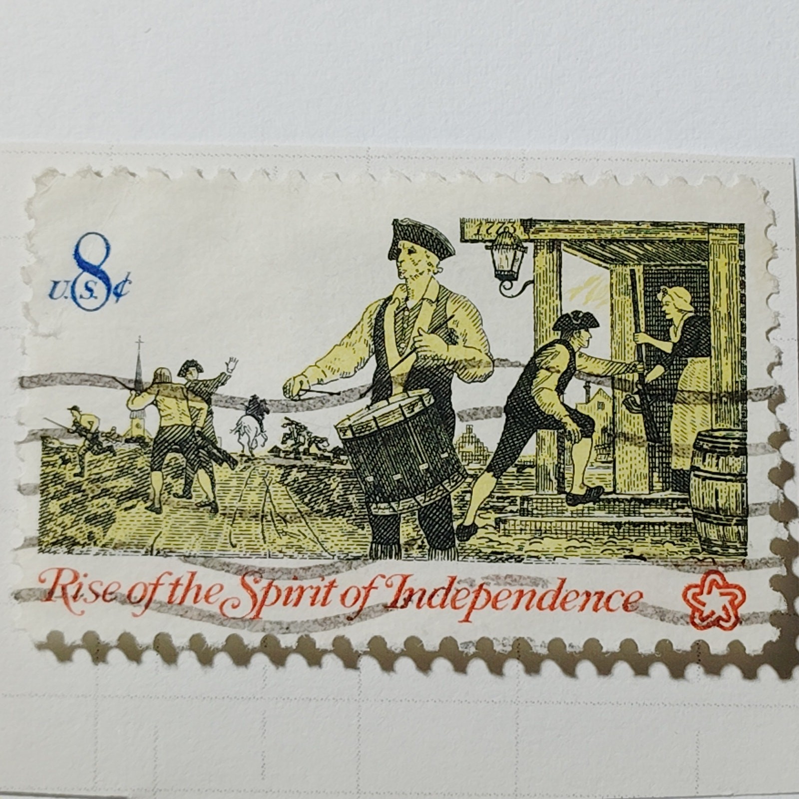 1973 US Postage Stamp Scott #1479 8c Spirit of Independence Drummer Canceled