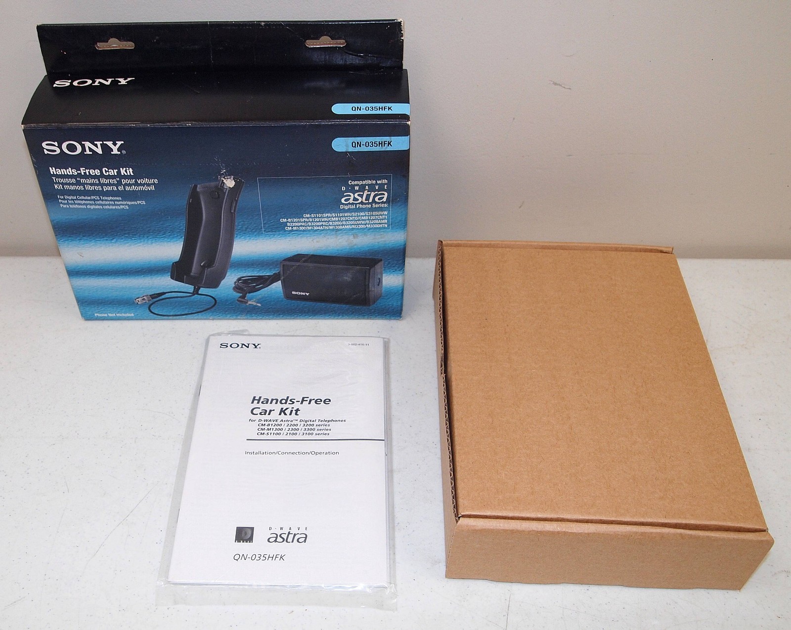 Rare!! Scarce!! Vtg SONY "Hands Free Car Kit" #QN-035HFK "DIGITAL CELLPHONE KIT"