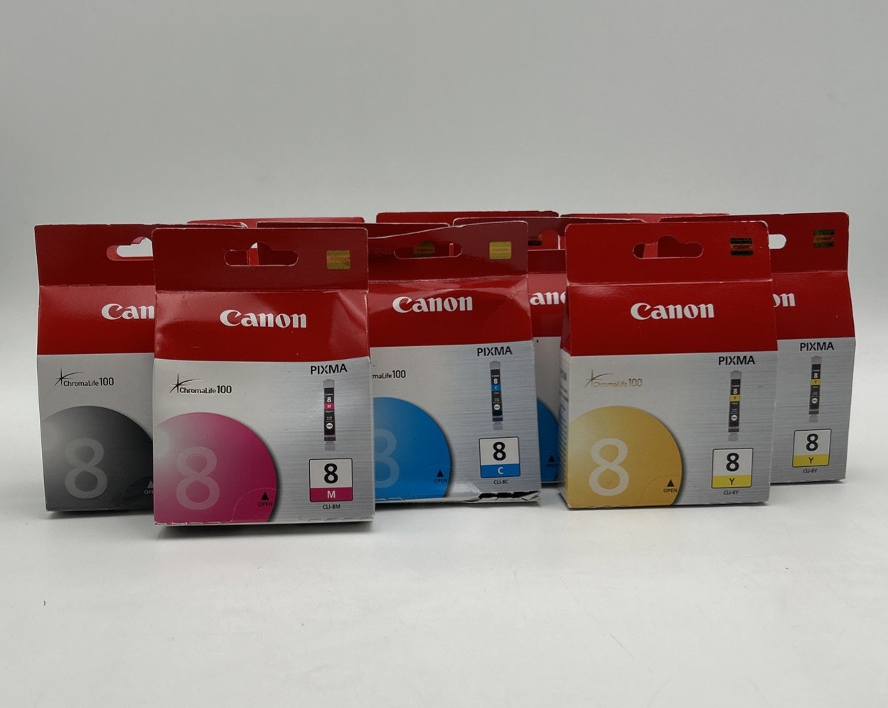 Lot of 11 Canon PIXMA Ink Cartridges CLI-8 PGI-5 Black, Magenta, Yellow, Blue