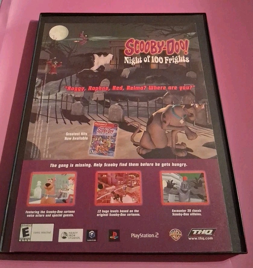 Scooby-Doo Night Of 100 Frights Video Game Framed Print Ad 2001 8.5x11