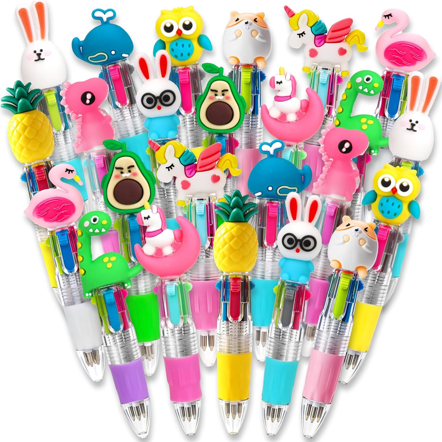 Mini Multicolor Pens in One 4-In-1 Cute Pens Bulk for Kids, Ballpoint Pen for Bi