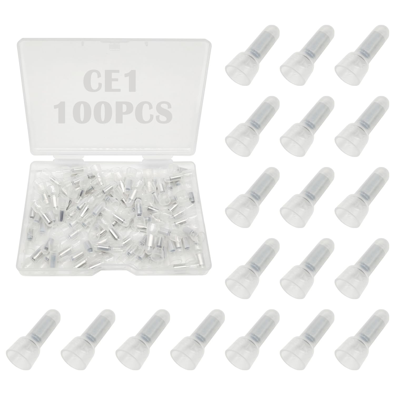 Tugermoola 100PCS Closed End Crimp Terminal 22-16AWG Nylon CE1 