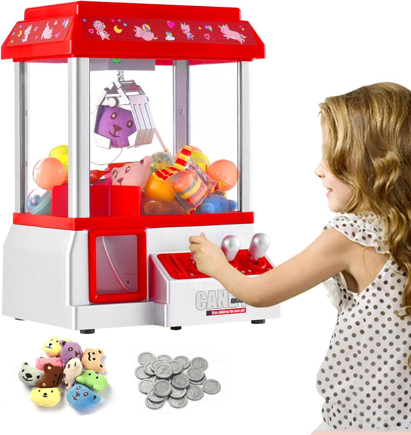 Claw Machine for Kids Toy Mini Arcade Machine Candy Grabber Prize Dispenser Vend