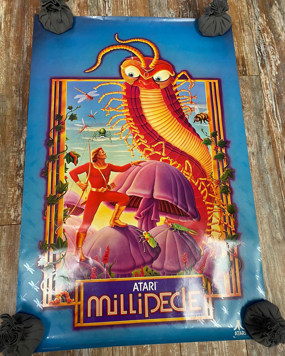 1982 Atari Millipede Arcade Distribution Promo Poster 36”x24” Original !!
