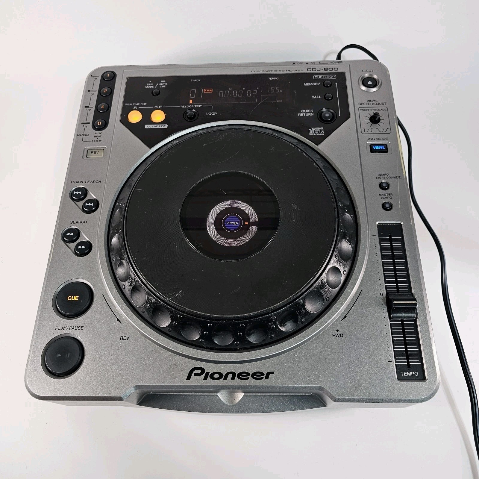 Pioneer CDJ-800 Digital CD Compact Disc Deck Turntable Player W/ Power Cable