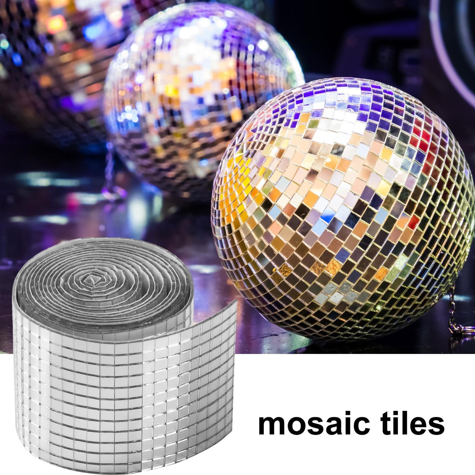 3 X Square Glass Mirrors Mosaic Stickers Self-Adhesive Glass Craft Mosaic Tile 