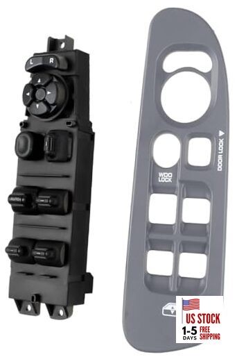 Master Power Window Switch and Bezel 56049805AB for 2002-2009 Dodge Ram Grey