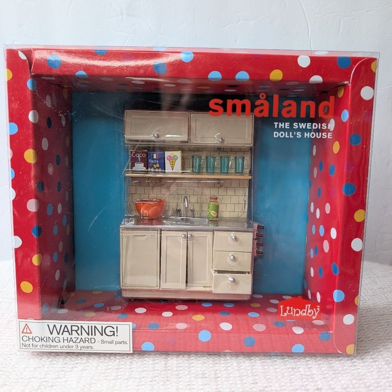 Lundby Smaland Swedish Doll's House Kitchen Sink Set Cream