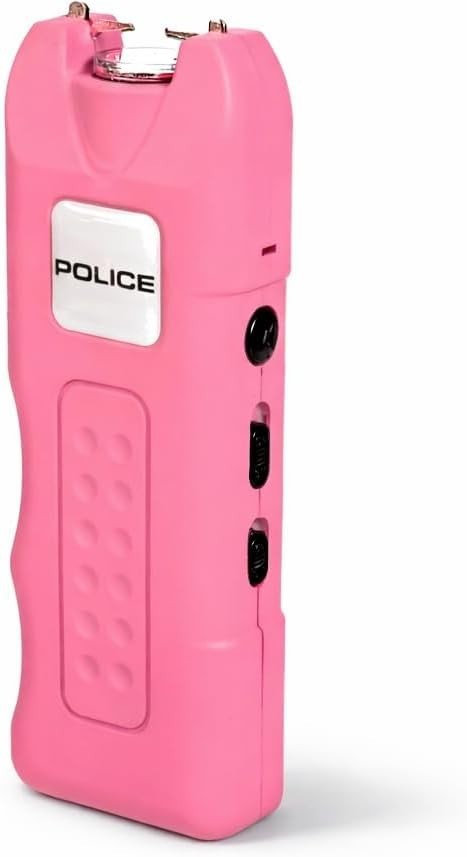 POLICE Stun Gun 628 Rechargeable with LED Flashlight Siren Alarm Pink