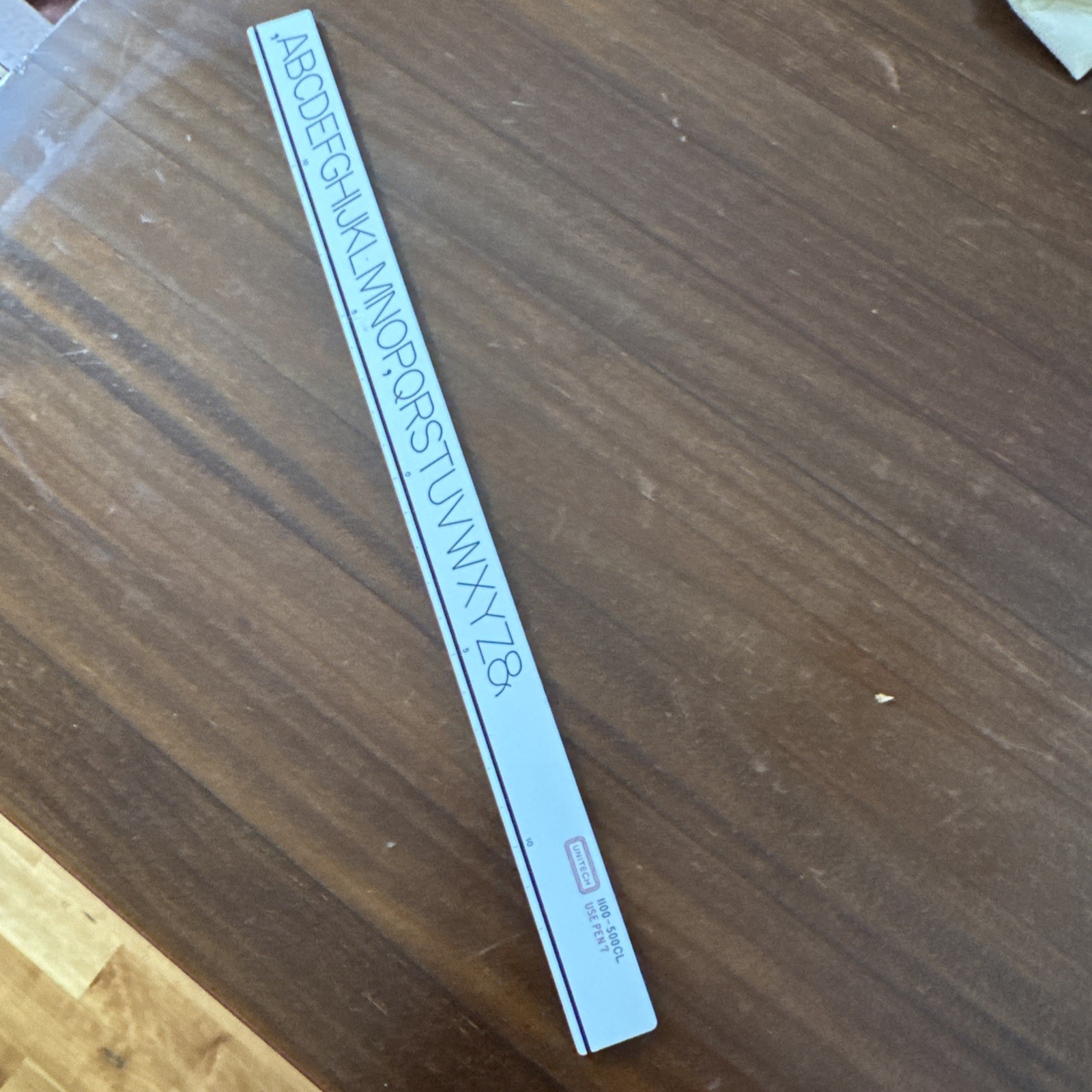 Vintage Unitech Lettering Template Pen 7 1100-500CL Made In Japan 15”L