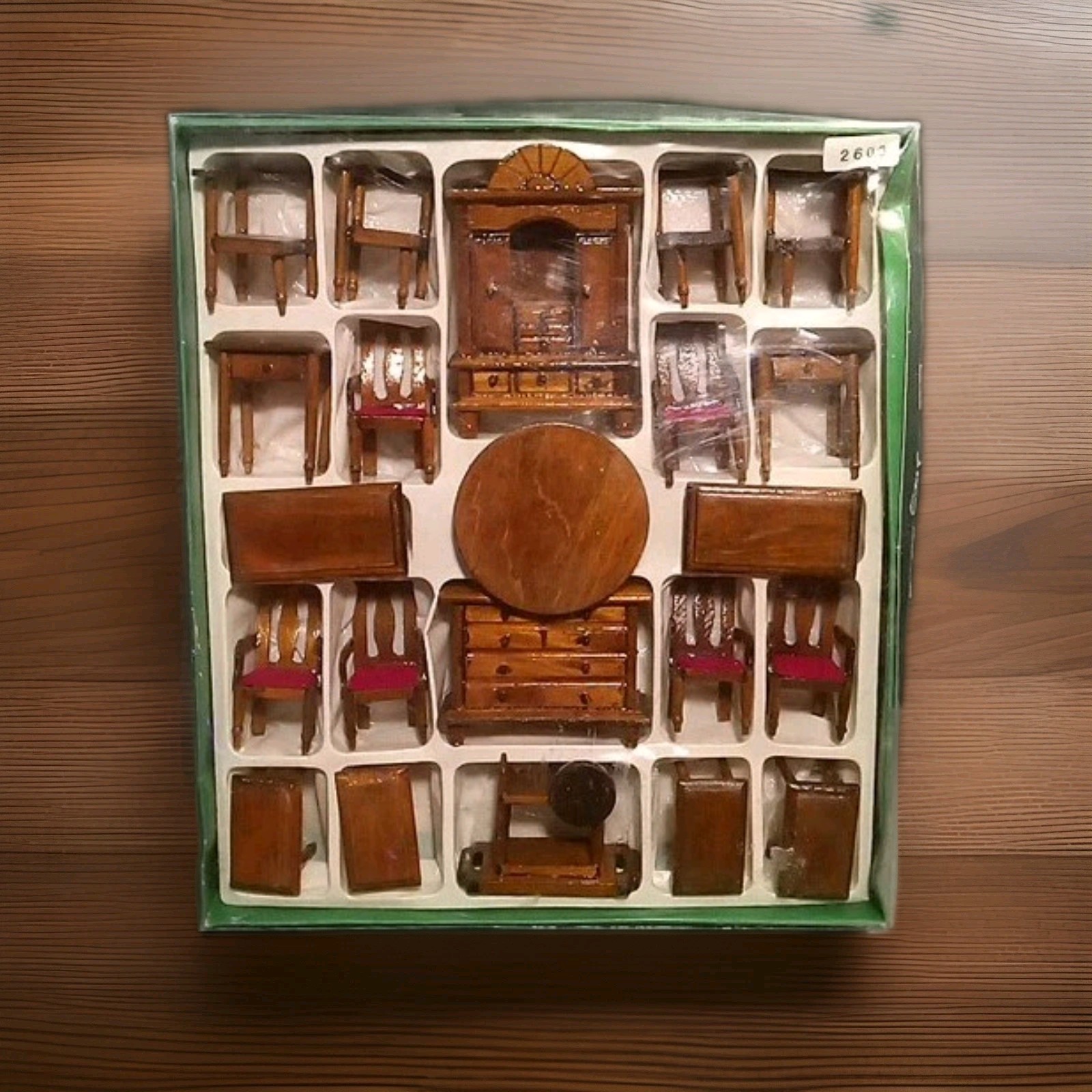 Vintage Miniature Wooden Furniture Set 1:12 Scale