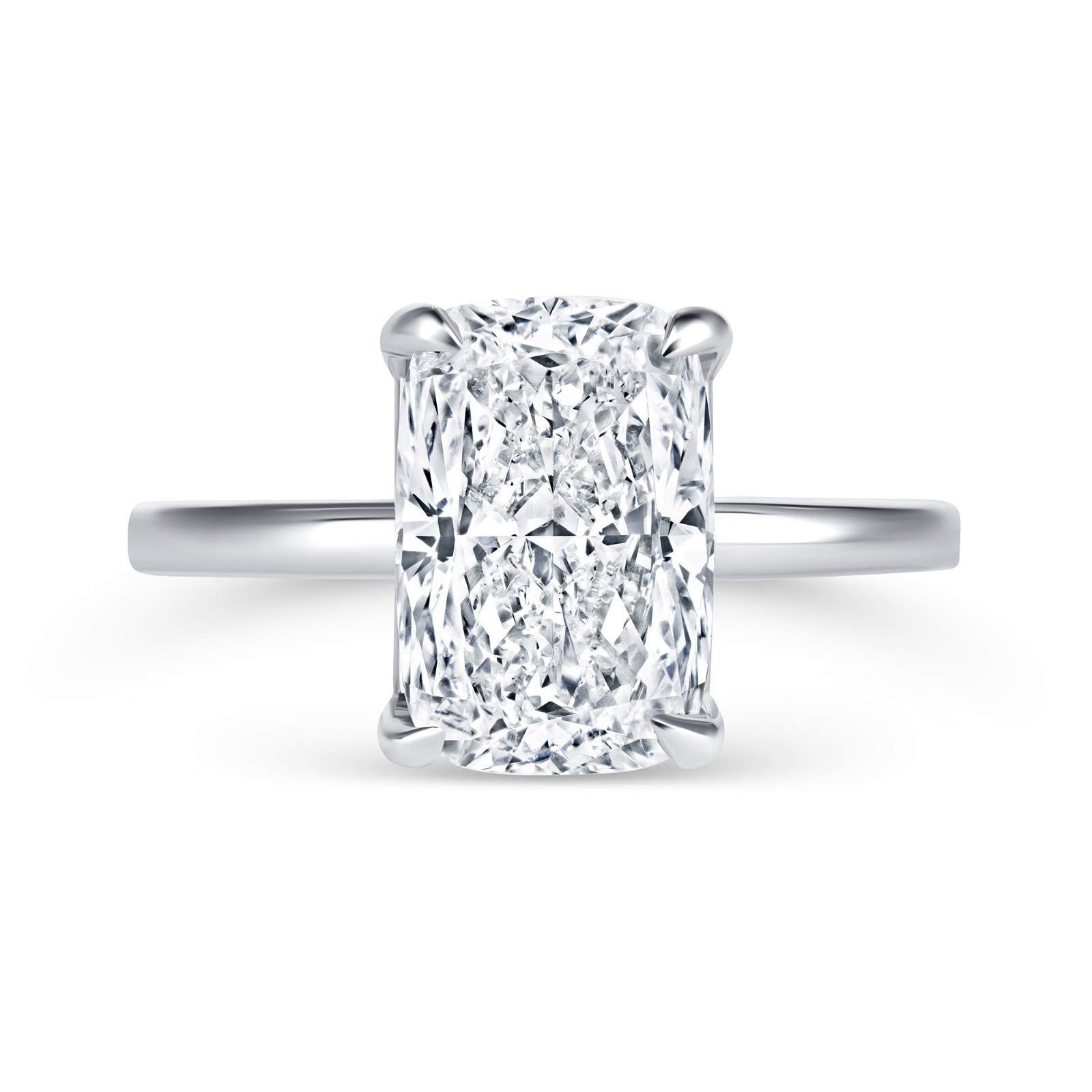 3CT Elongated Cushion Lab Grown Diamond Solitaire Engagement Ring IGI 14K White