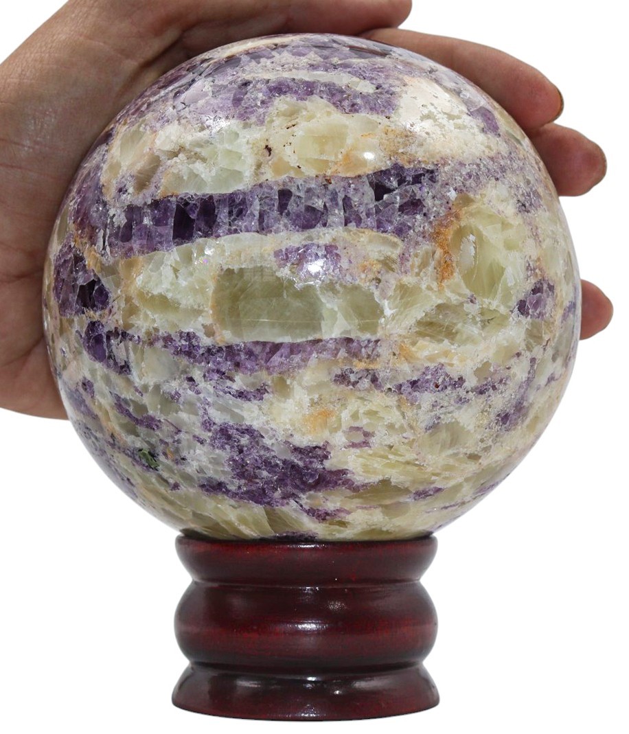 Calcite 5.7" Sphere 4.8kg Polished Brown Crystal w/ Stand