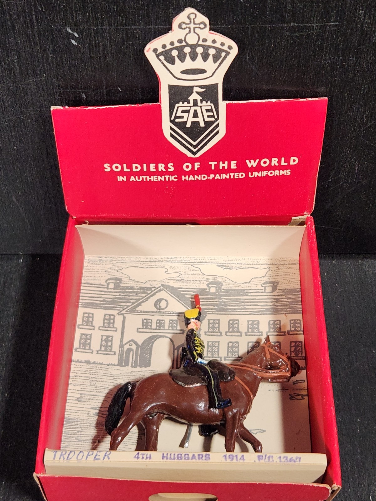 SAE SOLDIERS OF THE WORLD TROOPER 4th HUSSARS 1914 VTG 1970s PLASTIC IOB