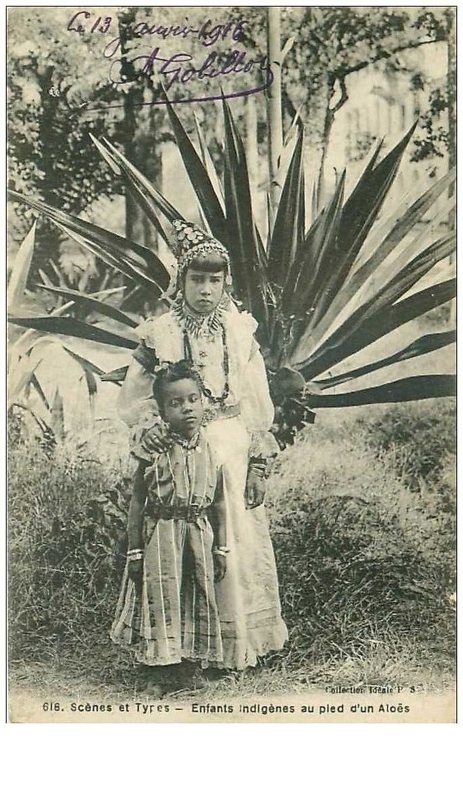 Religion.n° 27189.JUDAICA.SCENES And Types.enfants Natives To Pied A Aloe