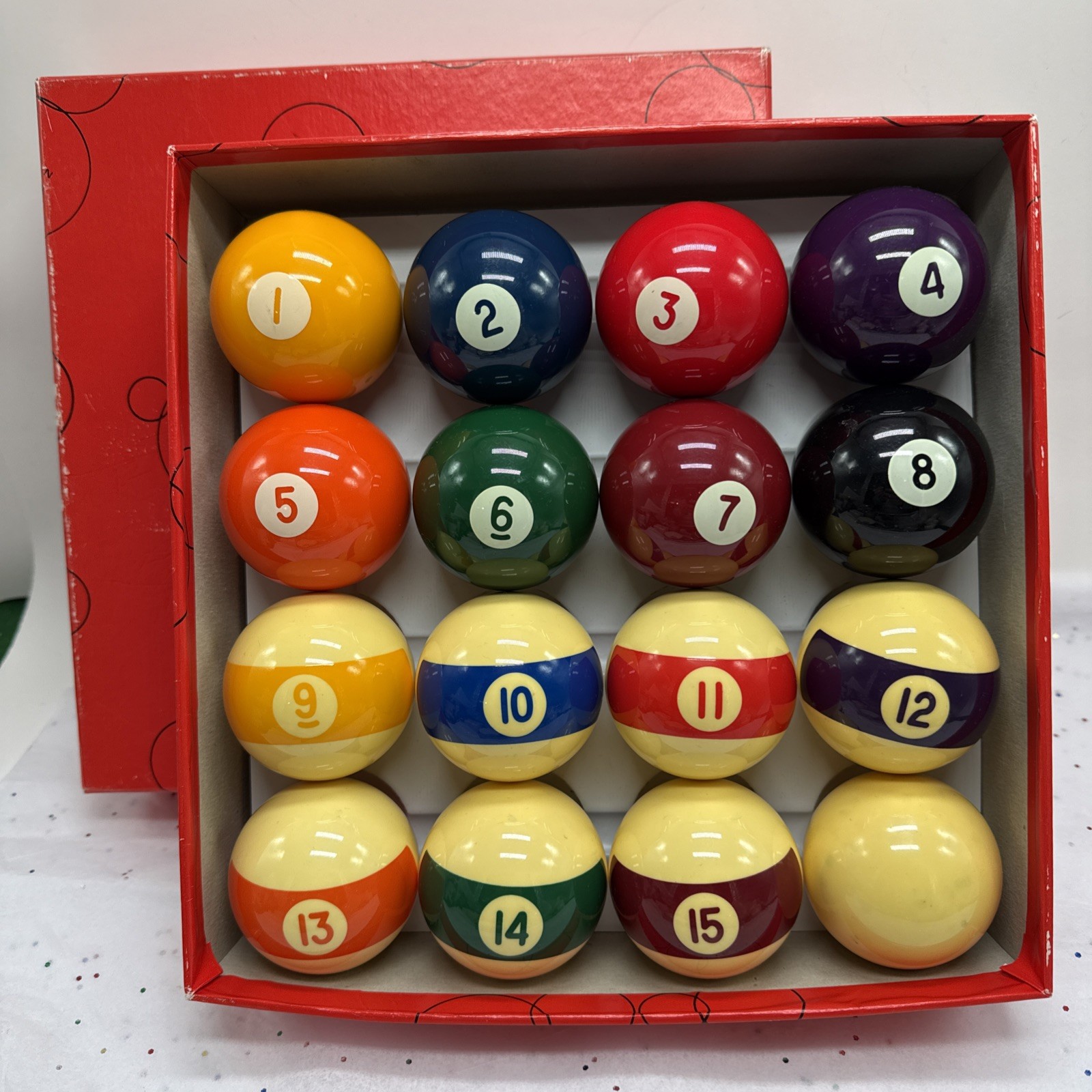 Aramith Continental Billiard Pool Ball Set 2 1/4" Excellent ~Belgium Red Box