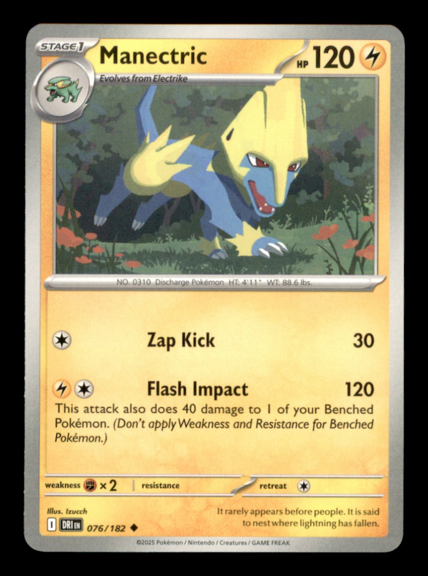 Manectric Uncommon SV10: Destined Rivals 076/182 NM Normal Pokemon