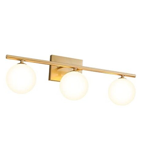 Bathroom Light Fixtures (3-Light, 24 in), Brushed Gold Vanity Lights 3-LIGHT