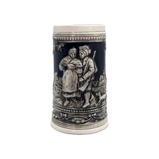 Ceramic Lustre Ware Beer Stein Mug - 8'' Tall, Japan Stamp