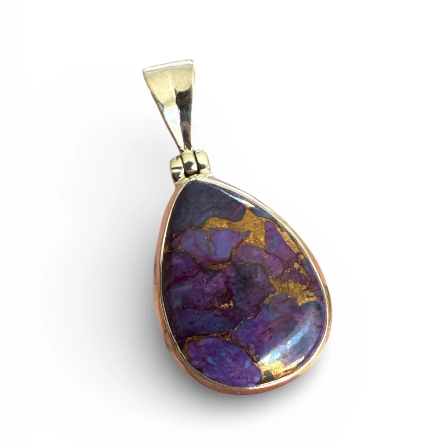 Kingman Purple Mojave Turquoise Solid 925 Sterling Silver Pendant